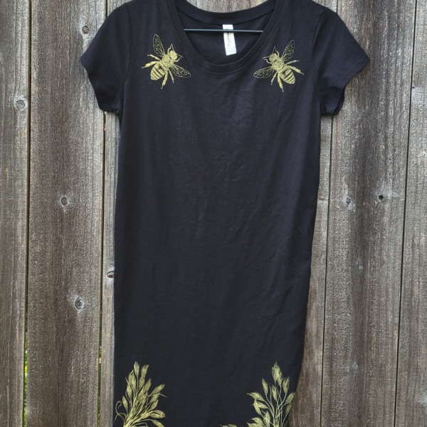 Bees, Wheat + Blossoming (A) medium dress