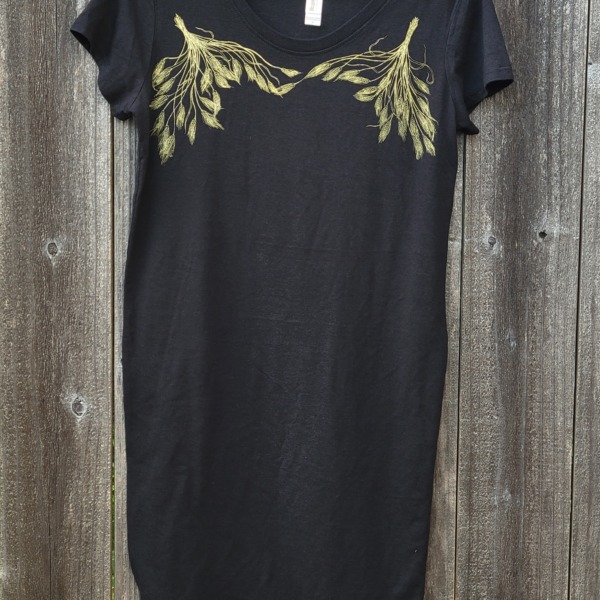 Wheat + Blossoms (A) medium dress