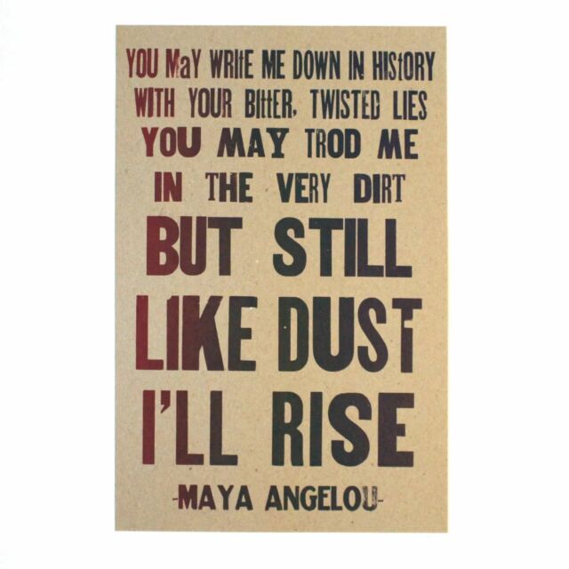 I had a request to make a letterpress broadside of this text for someone a few months ago, and just got around to sharing.

Text from the most famous poem by the activist and poet Maya Angelou “Still I Rise” written in 1978

Letterpress broadside print on recycled paper

#entangledrootspress #printmaking #letterpress #broadside #woodtype #stillirise #mayaangelou #poetry #letterpressbroadside #vandercookpress #celebrateblackhistory #printstudio