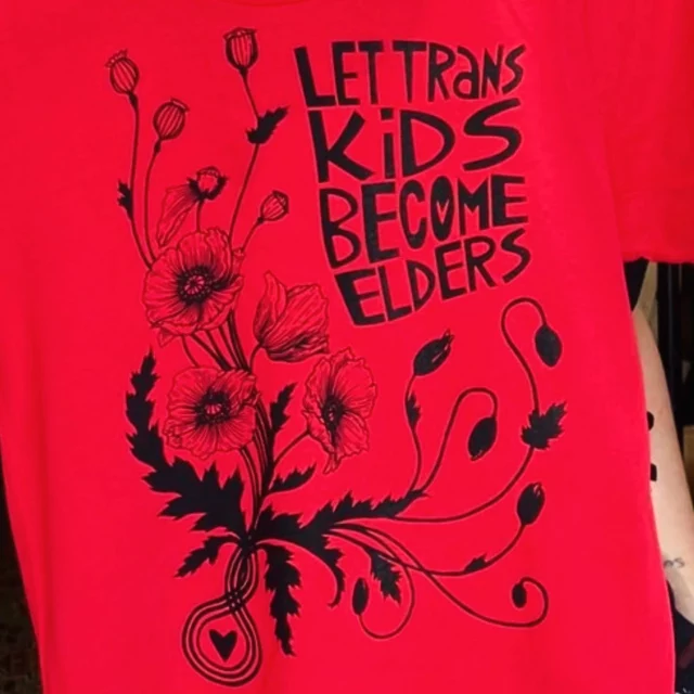 Let Trans Kids Become Elders

❤️❤️❤️

A collaboration between @entangledrootspress + @sheyamghieth 

Somehow, we miscounted our presale orders and have some extra shirts available - lucky you! (not in all sizes, though, apologies)

50% of all sales still goes to @themasgd 
(Muslim Alliance for Sexual + Gender Diversity) 

❤️❤️❤️

Available at entangledroots.com